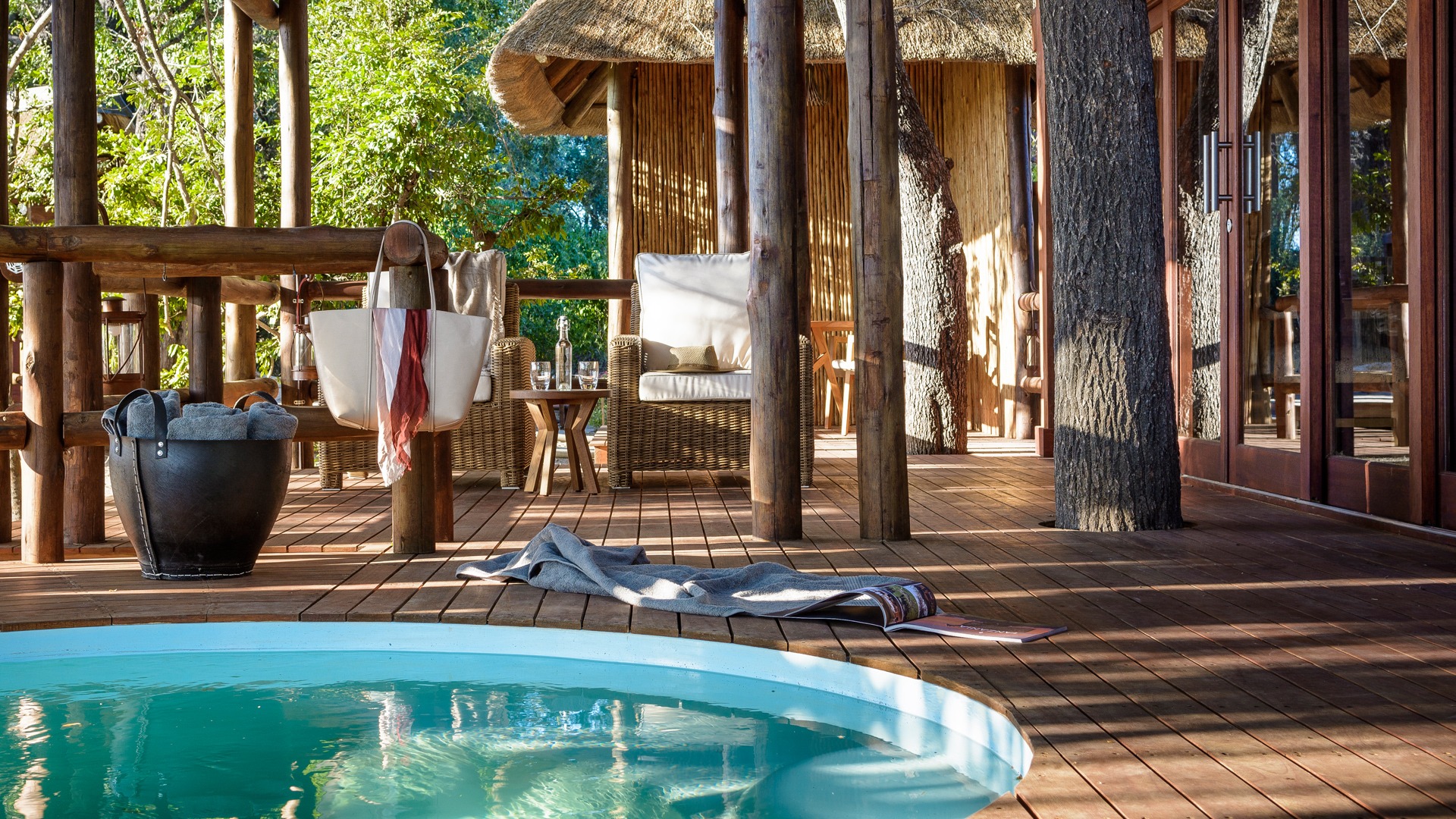 Pool and sundeck at sanctuary chiefs camp