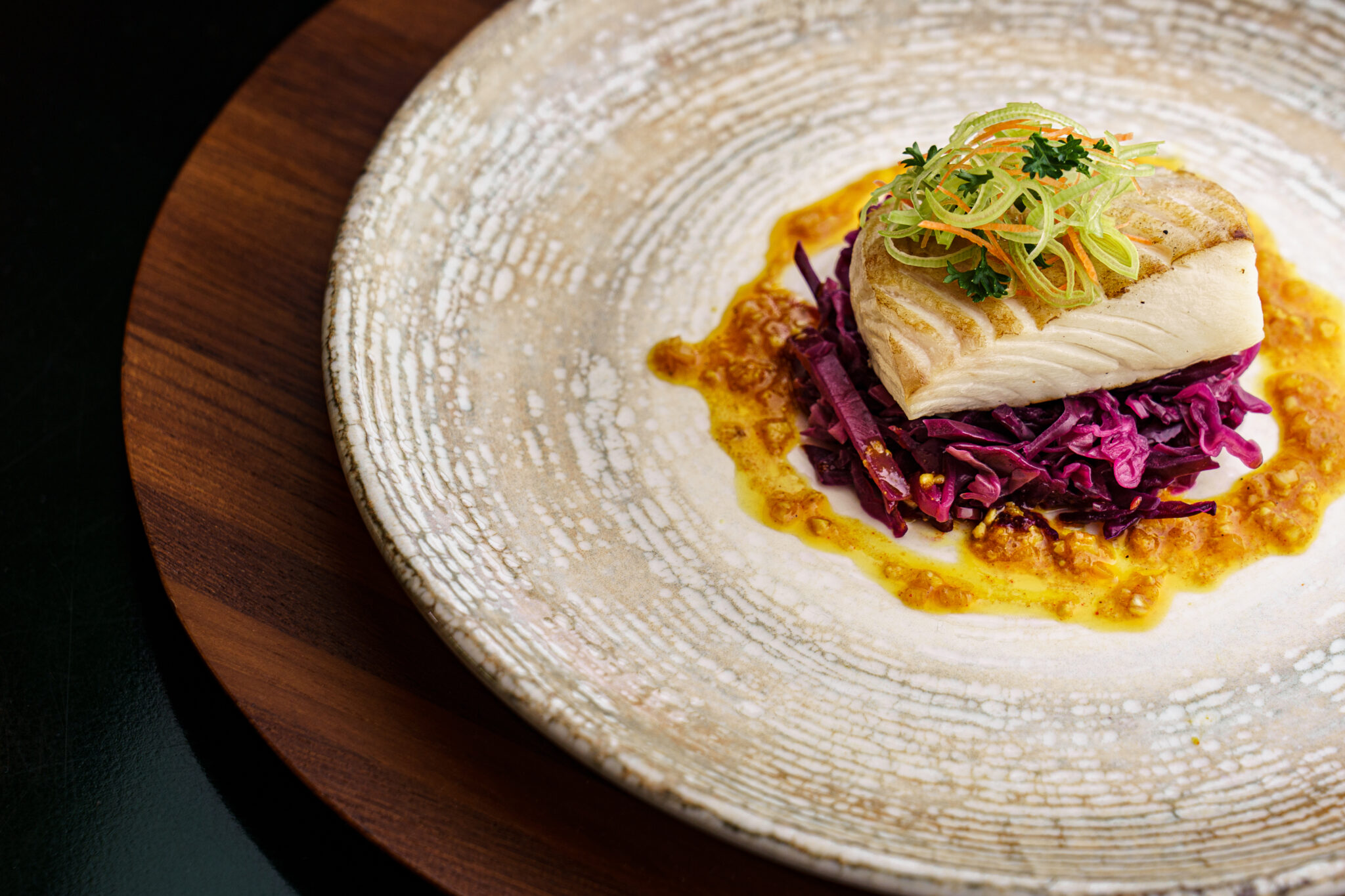 Baked cod with citrus sauce and warm pickle cabbage 2 1