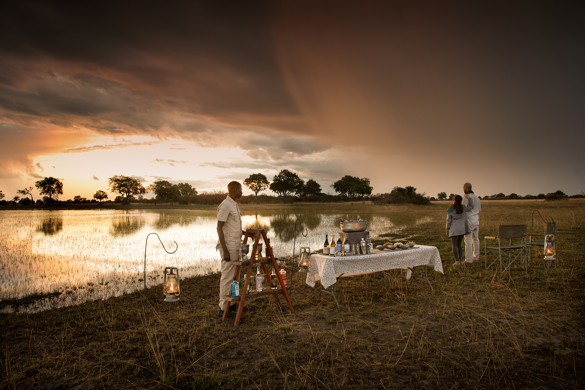 Great plains duba explorers camp sundowners setup