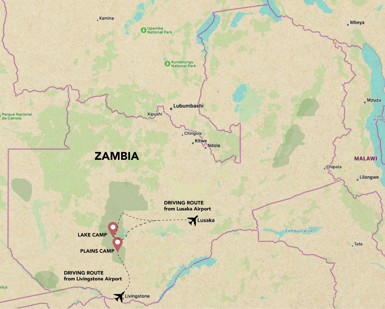 Nanzhila Plains Safari Camp en Nanzhila Plains