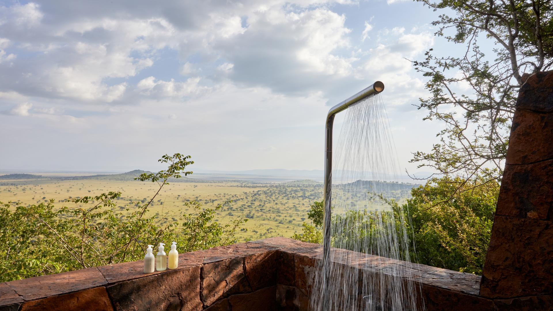 Singita kilima outdoor shower