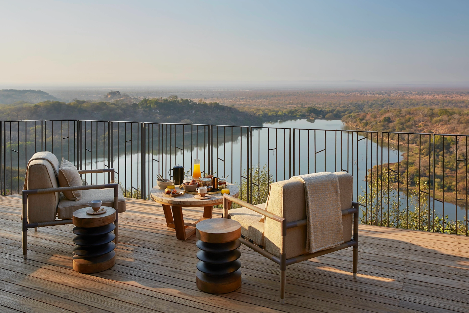 Singita malilangwe house breakfast with a view on deck micky hoyle