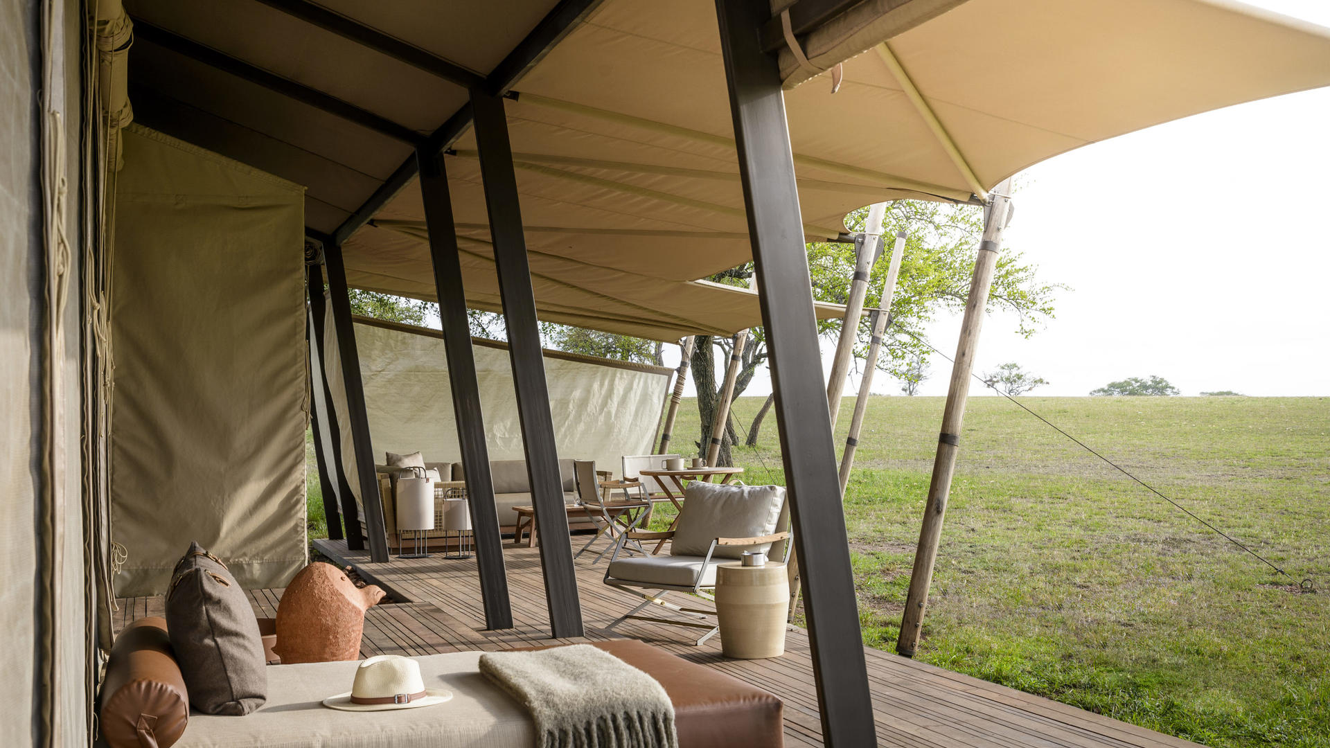 Singita sabora tented camp meditation deck