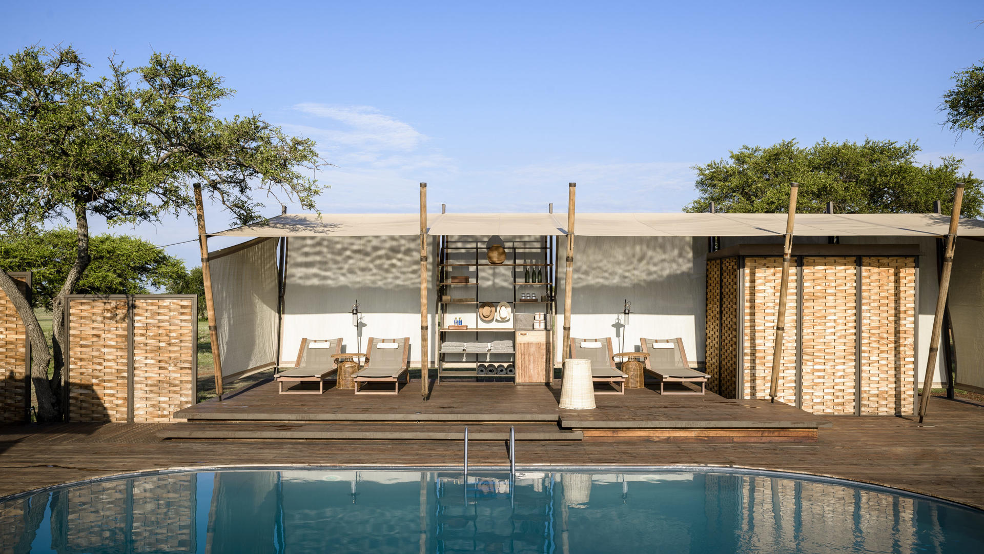Singita sabora tented camp pool