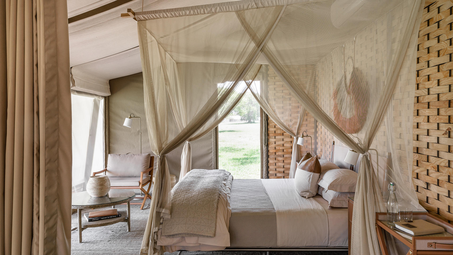 Singita sabora tented suite bedroom