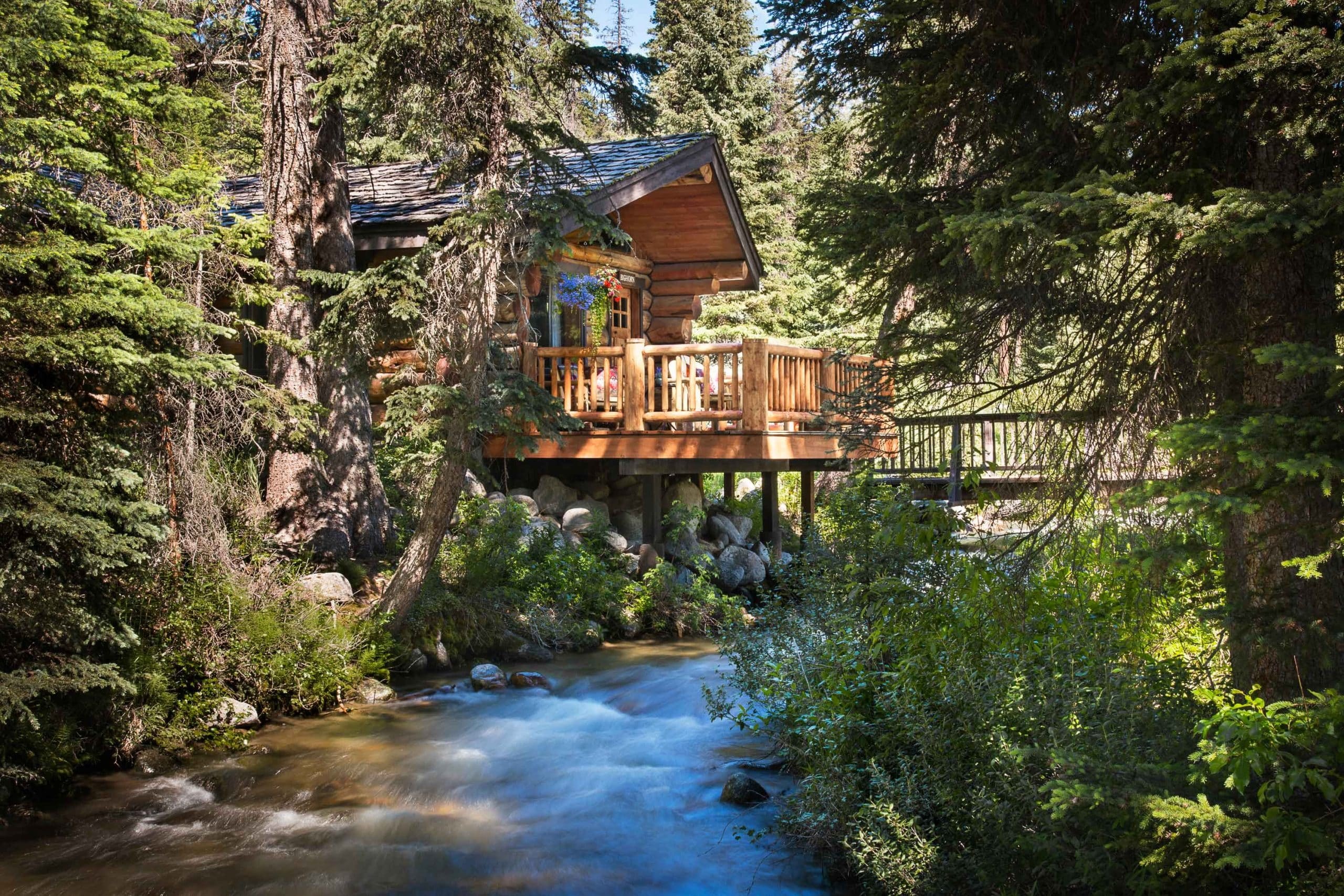 background of cabins area